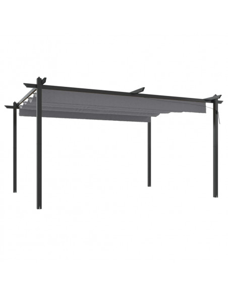 Pergola da Giardino con Tetto Retrattile 4x3 m Antracite