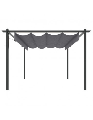 Pergola da Giardino con Tetto Retrattile 4x3 m Antracite