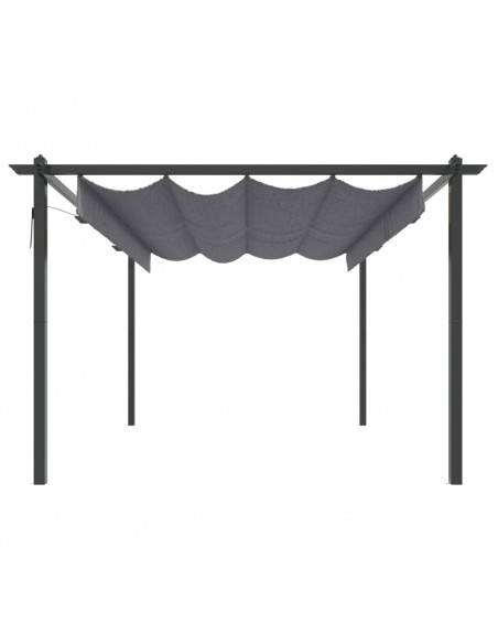 Pergola da Giardino con Tetto Retrattile 4x3 m Antracite