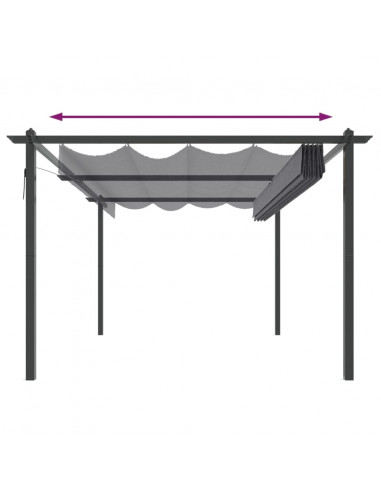 Pergola da Giardino con Tetto Retrattile 4x3 m Antracite