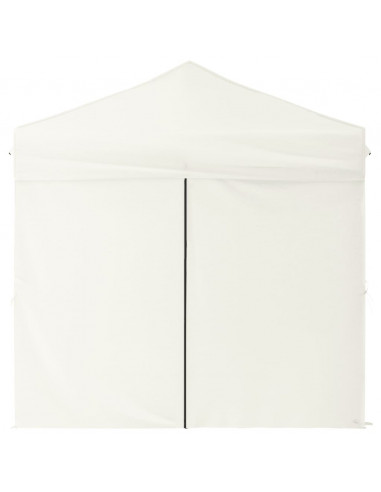 Tenda per Feste Pieghevole con Pareti Laterali Crema 2x2 m