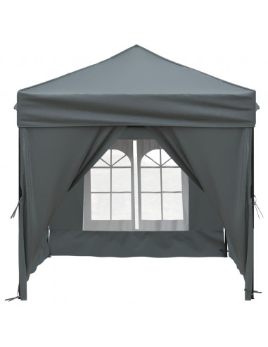 Tenda per Feste Pieghevole con Pareti Laterali Antracite 2x2 m