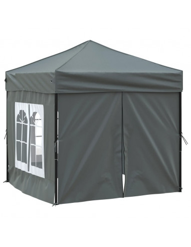Tenda per Feste Pieghevole con Pareti Laterali Antracite 2x2 m