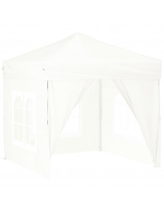 Tenda per Feste Pieghevole con Pareti Laterali Bianco 2x2 m 2