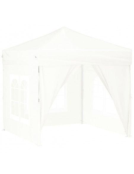 Tenda per Feste Pieghevole con Pareti Laterali Bianco 2x2 m