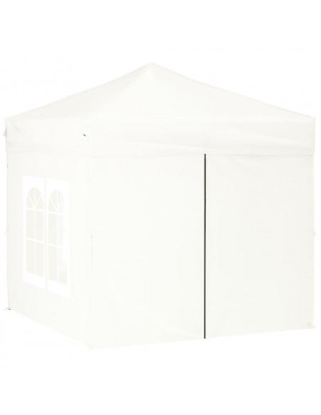 Tenda per Feste Pieghevole con Pareti Laterali Bianco 2x2 m