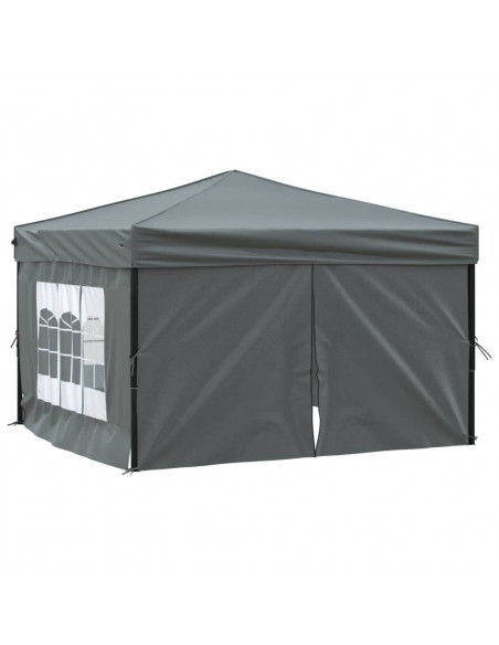 Tenda per Feste Pieghevole con Pareti Laterali Antracite 3x3 m