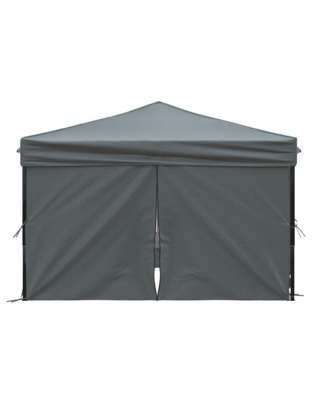 Tenda per Feste Pieghevole con Pareti Laterali Antracite 3x3 m