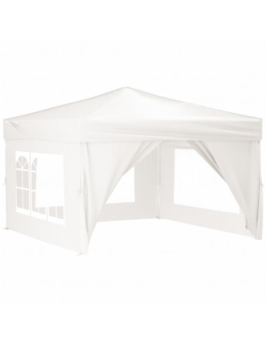 Tenda per Feste Pieghevole con Pareti Laterali Bianco 3x3 m