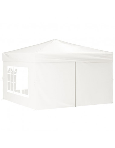 Tenda per Feste Pieghevole con Pareti Laterali Bianco 3x3 m