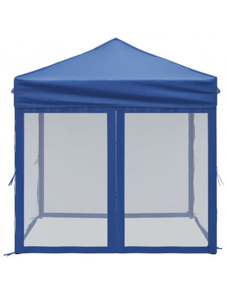 Tenda per Feste Pieghevole con Pareti Laterali Blu 2x2 m
