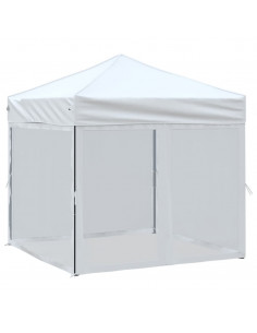 Tenda per Feste Pieghevole con Pareti Laterali Bianco 2x2 m 2