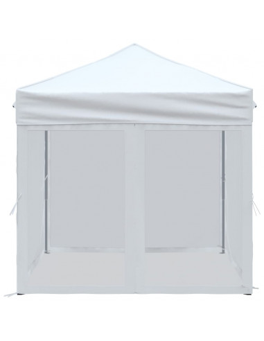 Tenda per Feste Pieghevole con Pareti Laterali Bianco 2x2 m
