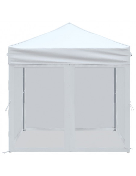 Tenda per Feste Pieghevole con Pareti Laterali Bianco 2x2 m