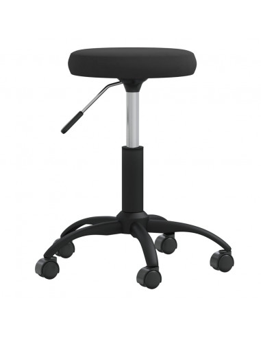 Sedia Girevole da Ufficio Nera in Velluto