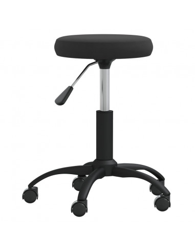 Sedia Girevole da Ufficio Nera in Velluto