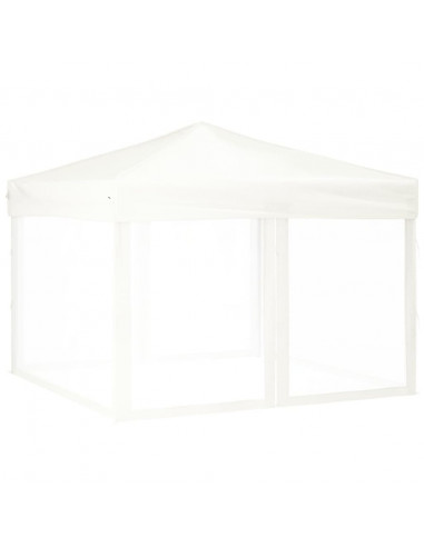 Tenda per Feste Pieghevole con Pareti Laterali Bianco 3x3 m