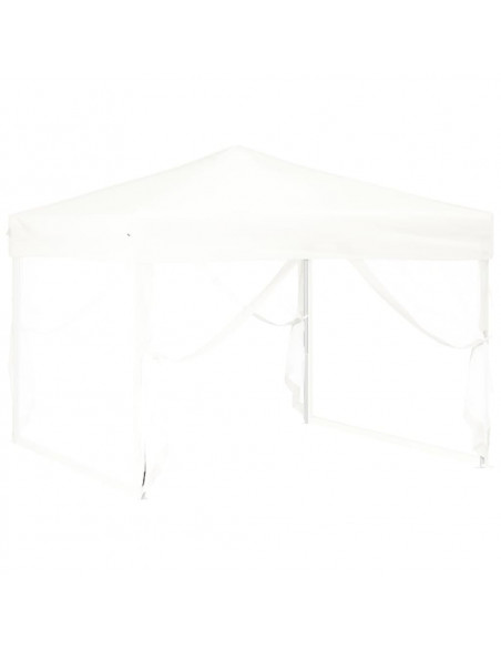 Tenda per Feste Pieghevole con Pareti Laterali Bianco 3x3 m