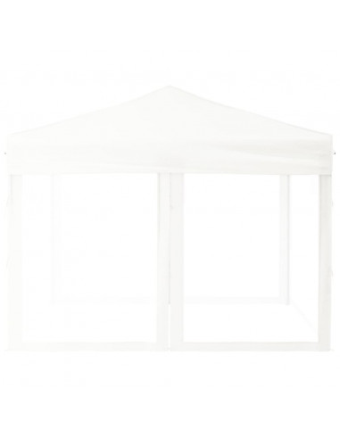 Tenda per Feste Pieghevole con Pareti Laterali Bianco 3x3 m