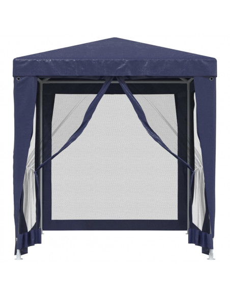 Tenda per Feste con 4 Pareti Laterali in Rete Blu 2x2 m HDPE