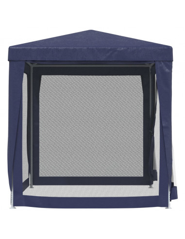 Tenda per Feste con 4 Pareti Laterali in Rete Blu 2x2 m HDPE