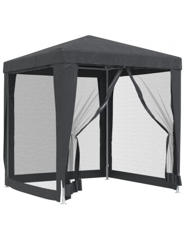 Tenda per Feste con 4 Pareti in Rete Antracite 2x2 m in HDPE