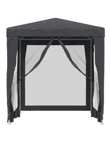 Tenda per Feste con 4 Pareti in Rete Antracite 2x2 m in HDPE