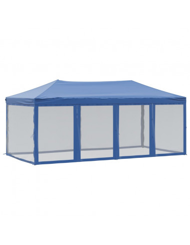 Tenda per Feste Pieghevole con Pareti Laterali Blu 3x6 m