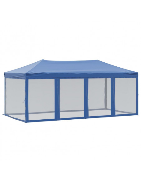 Tenda per Feste Pieghevole con Pareti Laterali Blu 3x6 m