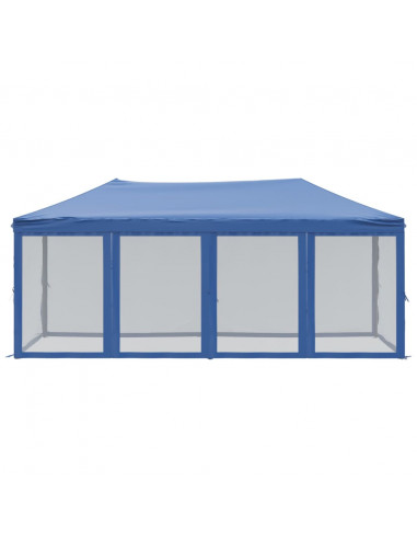 Tenda per Feste Pieghevole con Pareti Laterali Blu 3x6 m