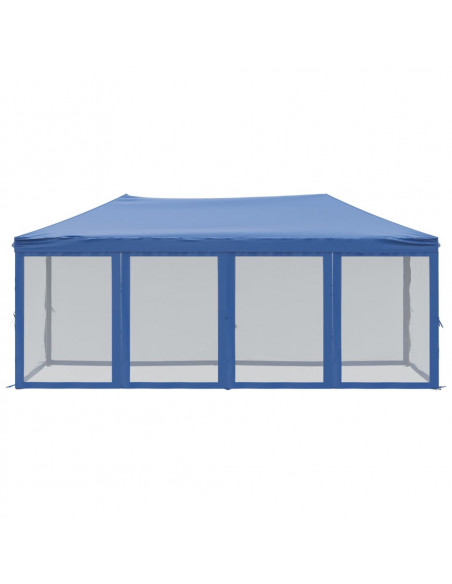 Tenda per Feste Pieghevole con Pareti Laterali Blu 3x6 m