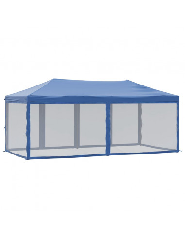 Tenda per Feste Pieghevole con Pareti Laterali Blu 3x6 m
