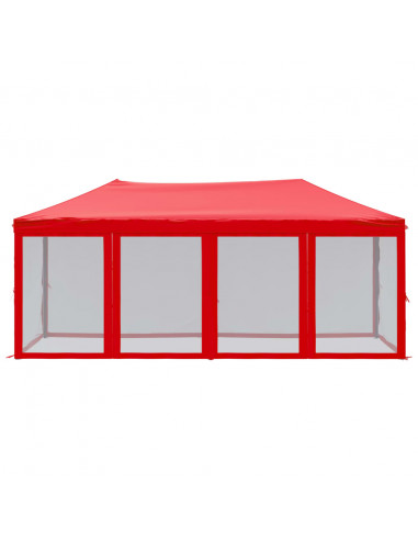 Tenda per Feste Pieghevole con Pareti Laterali Rosso 3x6 m