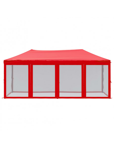 Tenda per Feste Pieghevole con Pareti Laterali Rosso 3x6 m