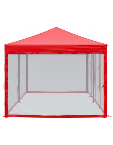 Tenda per Feste Pieghevole con Pareti Laterali Rosso 3x6 m