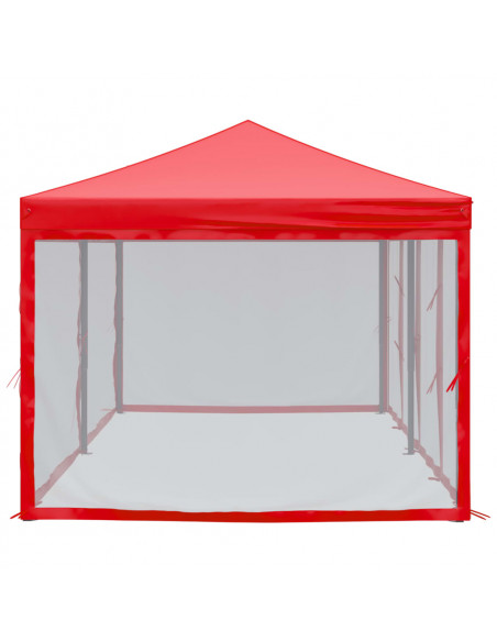 Tenda per Feste Pieghevole con Pareti Laterali Rosso 3x6 m