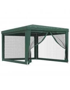 Tenda per Feste con 4 Pareti Laterali in Rete Verde 3x4 m HDPE 2