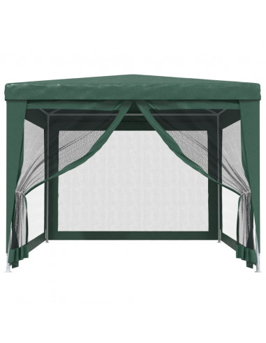 Tenda per Feste con 4 Pareti Laterali in Rete Verde 3x4 m HDPE