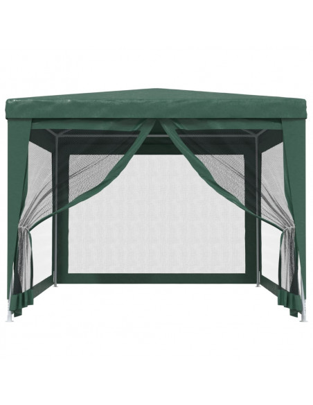 Tenda per Feste con 4 Pareti Laterali in Rete Verde 3x4 m HDPE