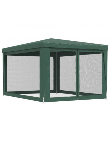 Tenda per Feste con 4 Pareti Laterali in Rete Verde 3x4 m HDPE