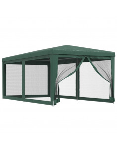 Tenda per Feste con 6 Pareti Laterali in Rete Verde 3x6 m HDPE 2