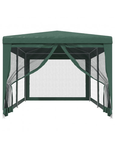 Tenda per Feste con 6 Pareti Laterali in Rete Verde 3x6 m HDPE