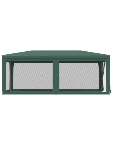Tenda per Feste con 6 Pareti Laterali in Rete Verde 3x6 m HDPE