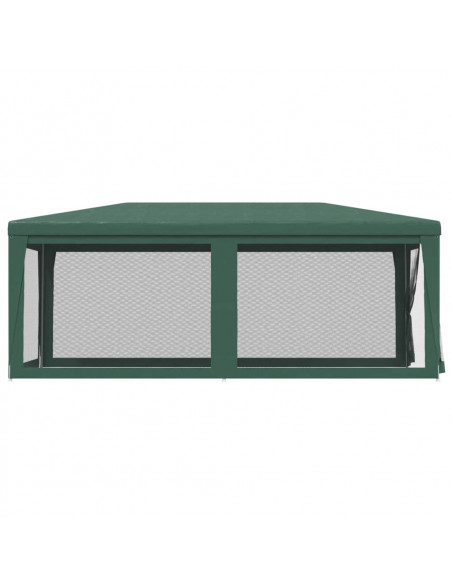 Tenda per Feste con 6 Pareti Laterali in Rete Verde 3x6 m HDPE