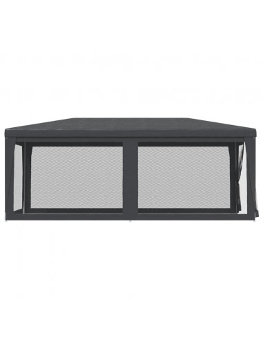 Tenda per Feste 6 Pareti Laterali in Rete Antracite 3x6 m HDPE
