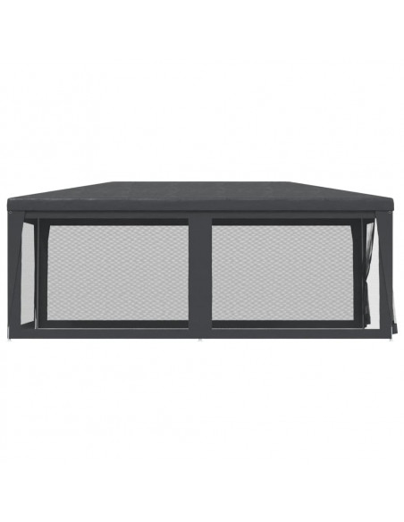 Tenda per Feste 6 Pareti Laterali in Rete Antracite 3x6 m HDPE