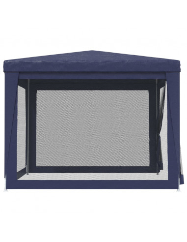 Tenda per Feste con 4 Pareti Laterali in Rete Blu 3x3 m HDPE