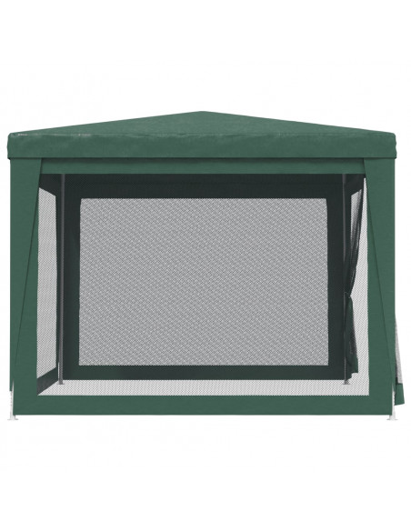 Tenda per Feste con 4 Pareti Laterali in Rete Verde 3x3 m HDPE