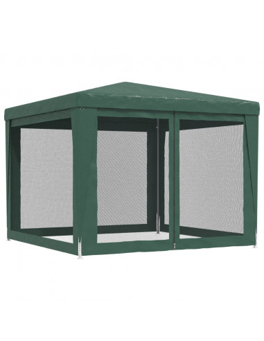 Tenda per Feste con 4 Pareti Laterali in Rete Verde 3x3 m HDPE