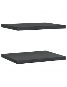 Mensole a Muro 2 pz 50x40x3 cm Nero in Acciaio Inossidabile 2